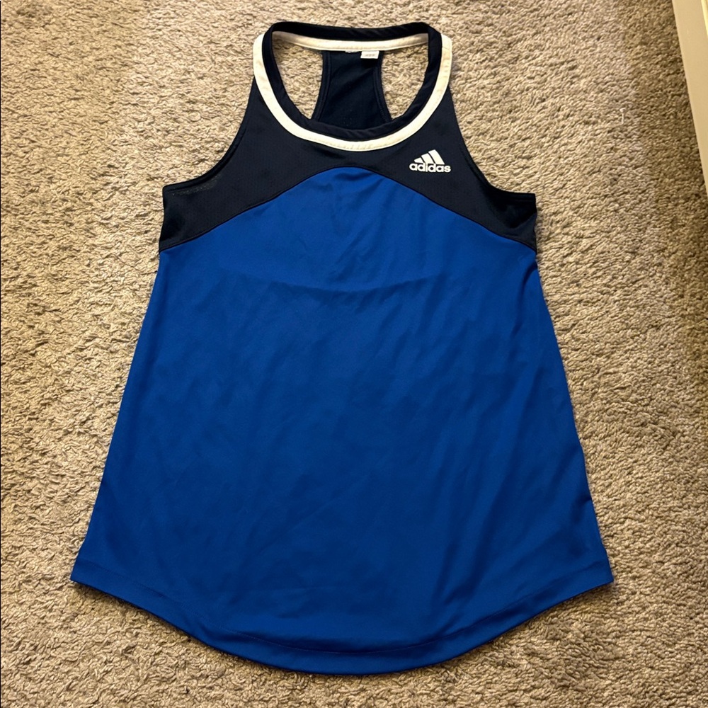 Adidas Navy and Royal Blue Racerback Tank